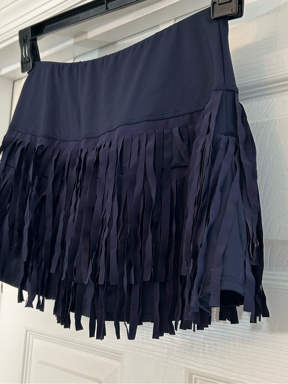 Lucky In Love Navy Fringe Active Tennis Skirt Skort Shorts Size XS - Picture 3 of 6
